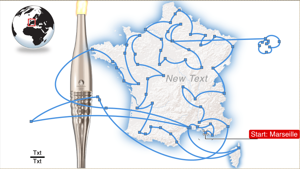 Paris 2024 Olympic torch relay motion path
